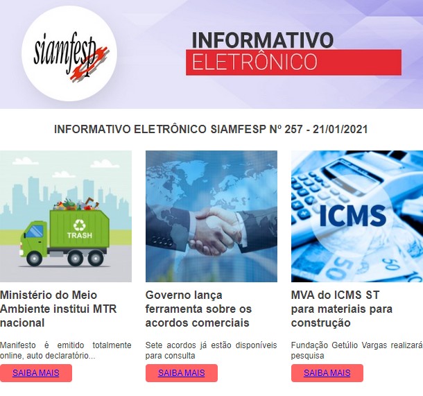 Informativo Eletrônico 257 - SIAMFESP