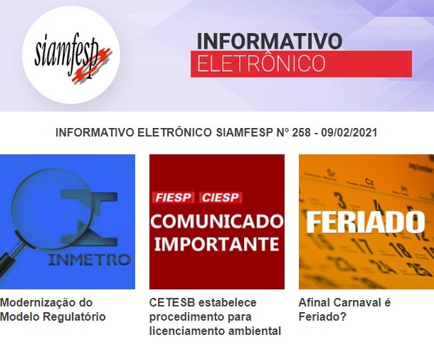Informativo Eletrônico 258 - SIAMFESP