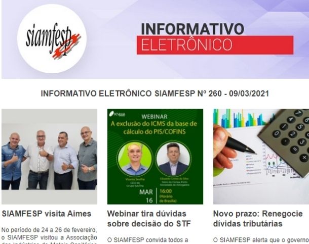 Informativo Eletrônico 260 - SIAMFESP