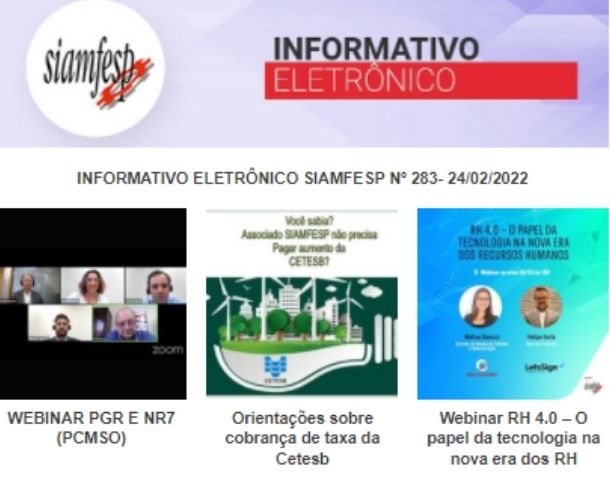 Informativo Eletrônico 283- SIAMFESP       