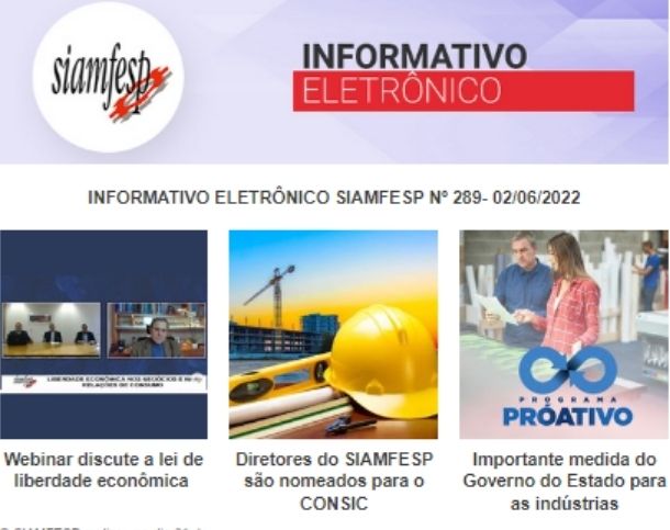 Informativo Eletrônico 289- SIAMFESP       