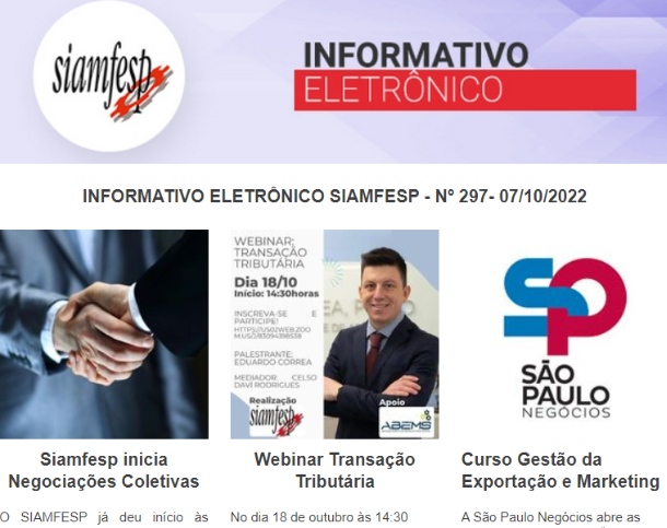 Informativo Eletrônico 297- SIAMFESP 