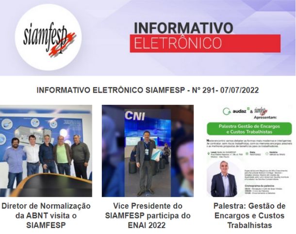 Informativo Eletrônico 291- SIAMFESP 