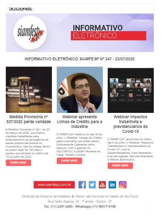 Informativo Eletrônico 247 - SIAMFESP